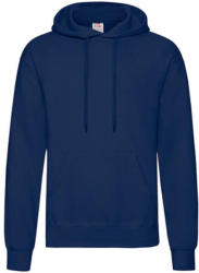Fruit of the Loom Férfi Pulóver Kapucnis Hosszú ujjú Fruit of the Loom Classisc Hooded Sweat - M, Sötétkék (navy)
