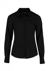 Kustom Kit Női hosszú ujjú blúz Kustom Kit Women's Tailored Fit Poplin Shirt 2XL, Fekete