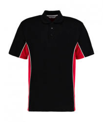 Kustom Kit Férfi rövid ujjú galléros póló Kustom Kit Classic Fit Track Polo XS, Fekete/Piros/Fehér
