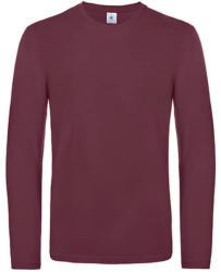 B&C Collection Férfi hosszú ujjú póló B&C #E190 LSL -3XL, Burgundi vörös