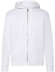 Fruit of the Loom Férfi Pulóver Kapucnis Hosszú ujjú Fruit of the Loom Classic Hooded Sweat Jacket - S, Fehér