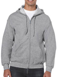 Gildan Férfi Pulóver Kapucnis Hosszú ujjú Gildan Heavy Blend Adult Full Zip Hooded Sweat - S, Sportszürke