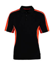 Kustom Kit Férfi rövid ujjú galléros póló Kustom Kit Classic Fit Cooltex Contrast Polo Shirt S, Fekete/Narancssárga