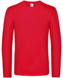 B&C Collection Férfi hosszú ujjú póló B&C #E190 LSL -XL, Piros