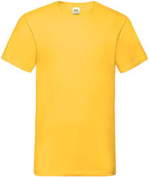 Fruit of the Loom Férfi póló Rövid ujjú Fruit of the Loom Valueweight V-Neck-Tee - XL, Napraforgó sárga
