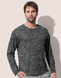 Stedman Férfi hosszú ujjú kötött felső Stedman Knit Long Sleeve S, Világos szürke Melange