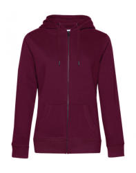 B&C Collection Női kapucnis hosszú ujjú pulóver B and C QUEEN Zipped Hooded /women L, Sötét Cherry