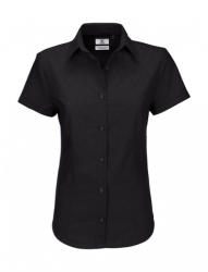 B&C Collection Női rövid ujjú blúz B and C Oxford SSL/women Shirt 3XL, Fekete