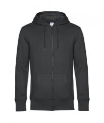 B&C Collection Férfi kapucnis hosszú ujjú pulóver B and C KING Zipped Hooded S, Aszfalt szürke