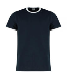 Kustom Kit Férfi rövid ujjú póló Kustom Kit Fashion Fit Ringer Tee XS, Sötétkék navy/fehér