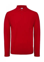 B and C Férfi hosszú ujjú galléros póló B and C ID. 001 LSL Polo XL, Piros