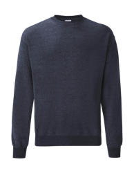 Fruit of the Loom Férfi hosszú ujjú pulóver Fruit of the Loom Classic Set In Sweat L, Vintage Heather Sötétkék