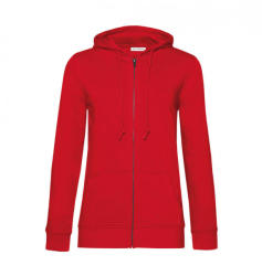 B&C Collection Női kapucnis hosszú ujjú organikus pulóver B and C Organic Zipped Hooded /women M, Piros