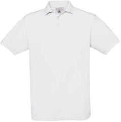 B and C Férfi galléros póló rövid ujjú B&C Piqué Polo Safran - PU409 - 2XL, Fehér