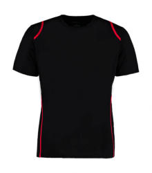 Kustom Kit Férfi rövid ujjú póló Kustom Kit Regular Fit Cooltex Contrast Tee XL, Fekete/Piros