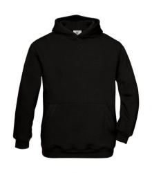 B&C Collection Gyerek kapucnis hosszú ujjú pulóver B and C Hooded/kids Sweat 9/11 (134/146), Fekete