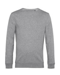 B&C Collection Uniszex hosszú ujjú organikus pulóver B and C Organic Crew Neck French Terry 2XL, Heather szürke