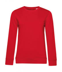 B&C Collection Női hosszú ujjú organikus pulóver B and C Organic Crew Neck /women French Terry L, Piros