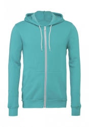 Bella+Canvas Uniszex kapucnis hosszú ujjú pulóver Bella Canvas Unisex Poly-Cotton Full Zip Hoodie XS, Teal