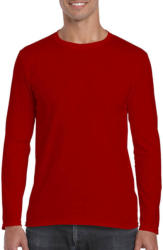 Gildan Férfi póló Hosszú ujjú Gildan Gildan Mens Softstyle Long Sleeve Tee - S, Piros