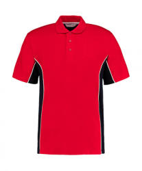 Kustom Kit Férfi rövid ujjú galléros póló Kustom Kit Classic Fit Track Polo 2XL, Piros/Sötétkék (navy)/Fehér