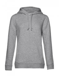 B&C Collection Női kapucnis hosszú ujjú organikus pulóver B and C Organic Hooded /women M, Heather szürke