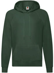 Fruit of the Loom Férfi Pulóver Kapucnis Hosszú ujjú Fruit of the Loom Lightweight Hooded Sweat - 2XL, Sötétzöld