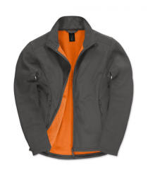 B&C Collection Férfi hosszú ujjú Softshell B and C ID. 701 Softshell Jacket 3XL, Sötét Szürke/Neon Narancs