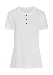 Stedman Női rövid ujjú póló Stedman Sharon Henley T-Shirt L, Fehér
