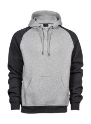 TEE JAYS Férfi kapucnis hosszú ujjú pulóver Tee Jays Two-Tone Hooded Sweatshirt 3XL, Heather/Sötét szürke