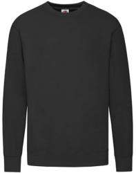 Fruit of the Loom Férfi pulóver hosszú ujjú Fruit of the Loom Lightweight Set-In Sweat - 2XL, Fekete