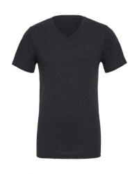 Bella Canvas Uniszex rövid ujjú póló Bella Canvas Unisex Jersey V-Neck T-Shirt S, Heather sötétszürke