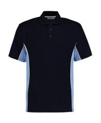 Kustom Kit Férfi rövid ujjú galléros póló Kustom Kit Classic Fit Track Polo XXS, Sötétkék (navy)/Világos kék/Fehér