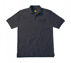 B and C Uniszex rövid ujjú galléros póló munkaruha B and C Energy Pro Workwear Pocket Polo M, Sötétszürke