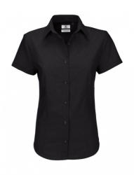 B&C Collection Női rövid ujjú blúz B and C Oxford SSL/women Shirt XS, Fekete