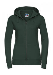 Russell Női kapucnis hosszú ujjú pulóver Russell Europe Ladies' Authentic Zipped Hood XS, Sötétzöld