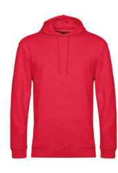 B&C Collection Férfi kapucnis hosszú ujjú pulóver B and C #Hoodie French Terry 2XL, Heather Piros