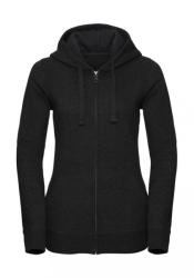 Russell Női kapucnis hosszú ujjú pulóver Russell Europe Ladies' Authentic Melange Zipped Hood Sweat XS, Szénszürke Melange