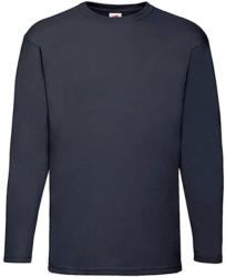 Fruit of the Loom Férfi póló Hosszú ujjú Fruit of the Loom Value Weight LS T - S, Mély sötétkék (navy)