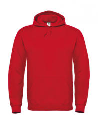 B&C Collection Férfi kapucnis hosszú ujjú pulóver B and C ID. 003 Cotton Rich Hooded Sweatshirt 4XL, Piros
