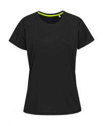 Stedman Női rövid ujjú póló Stedman Active 140 Raglan Women XL, Opál fekete