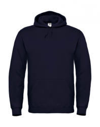 B&C Collection Férfi kapucnis hosszú ujjú pulóver B and C ID. 003 Cotton Rich Hooded Sweatshirt M, Sötétkék (navy)