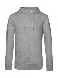 B&C Collection Férfi kapucnis hosszú ujjú organikus pulóver B and C Organic Zipped Hooded XS, Heather szürke