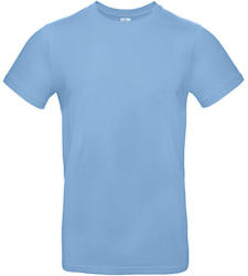 B and C Férfi rövid ujjú póló B&C #E190 T-Shirt -S, Ég kék