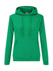 Fruit of the Loom Női kapucnis hosszú ujjú pulóver Fruit of the Loom Ladies' Classic Hooded Sweat XS, Retró Heather Zöld