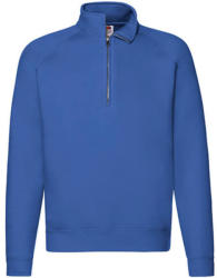 Fruit of the Loom Férfi Pulóver Hosszú ujjú Fruit of the Loom Zip Neck Raglansweat - L, Királykék