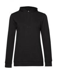 B&C Collection Női kapucnis hosszú ujjú pulóver B and C #Hoodie /women French Terry XS, Teljesen fekete