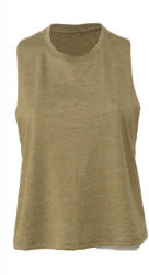 Bella Canvas Női ujjatlan póló Bella Canvas Women's Racerback Cropped Tank XL, Heather oliva zöld