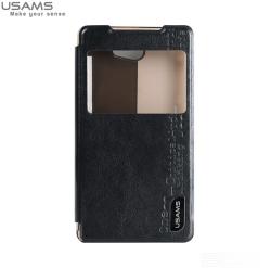 USAMS Sony Xperia Z2a bőr tok, USAMS Merry Series, fekete