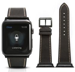 Apple Watch borjú bőr 44mm óraszíj, fekete